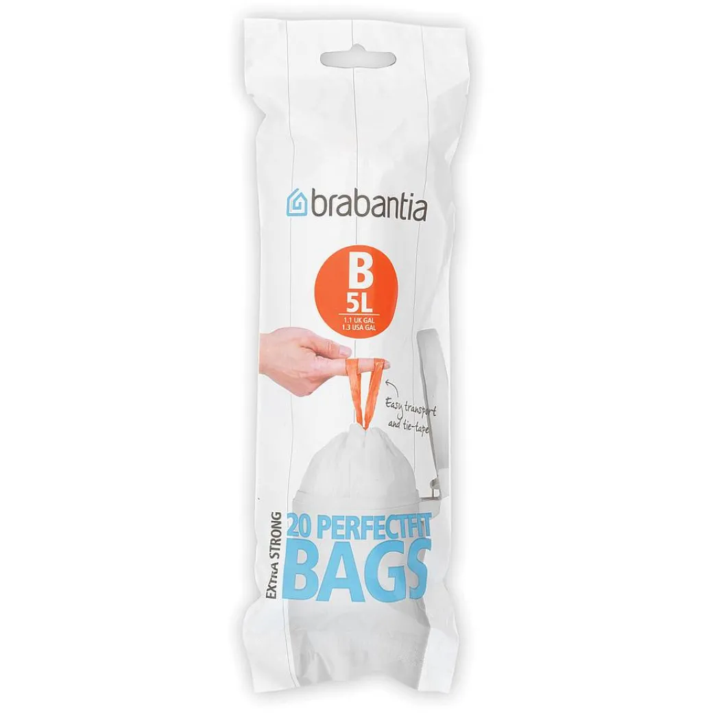Brabantia Afvalzak Perfectfit B Wit 5L 20 Stuks|Brico Best