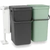 Brabantia Inbouwemmer Sort&Go 2X16L Jade Groen/Donkergroen|Brico Online