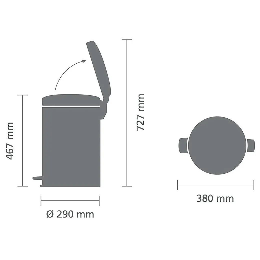 Brabantia Pedaalemmer Newicon Matt Black 20L|Brico Sale