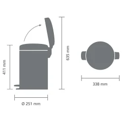 Brabantia Pedaalemmer Newicon Matt Black 12L|Brico Outlet