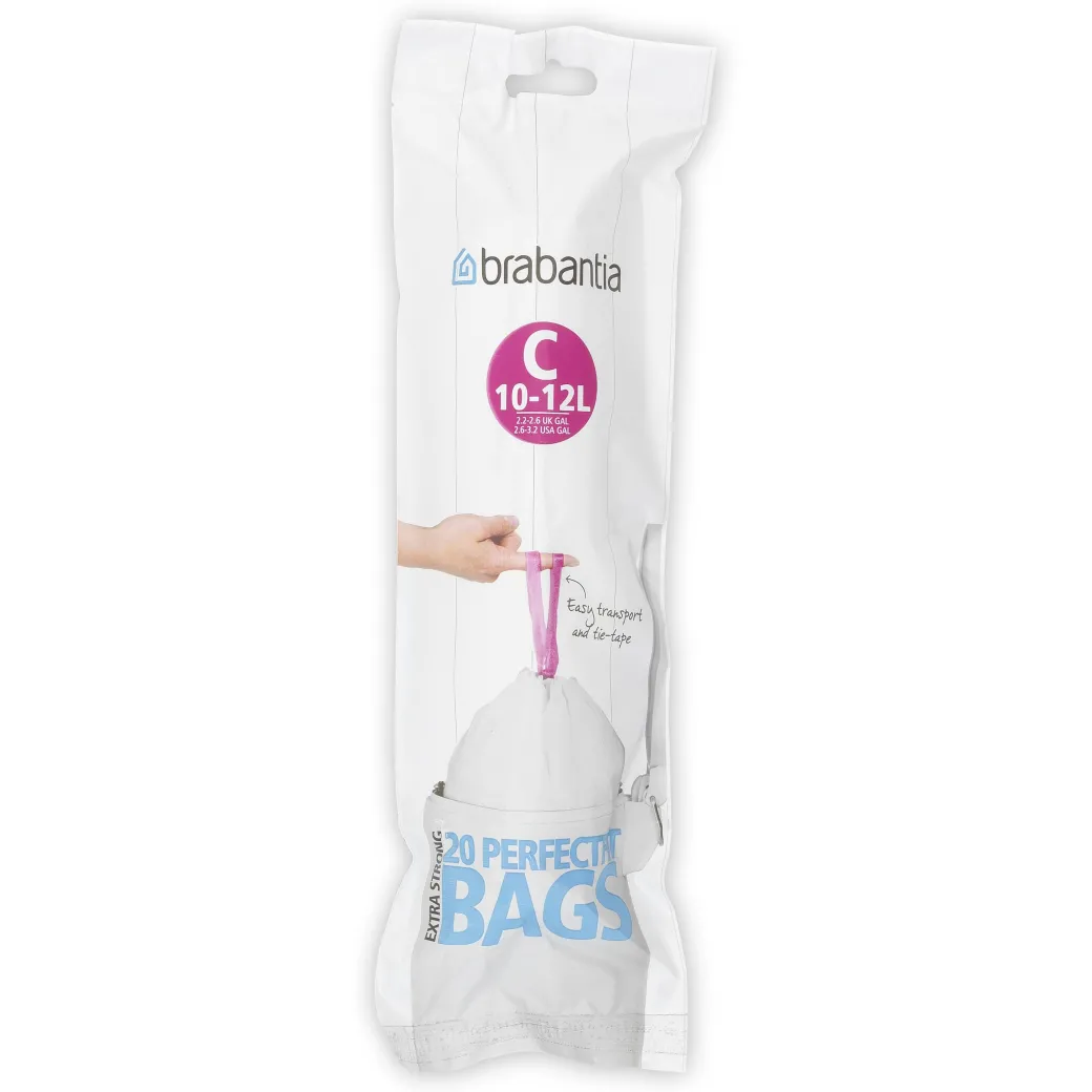 Brabantia Perfectfit Afvalzak Met Trekbandsluiting Code C 10-12L 20 Stuks/Rol Recycled|Brico Online