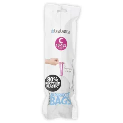 Brabantia Perfectfit Afvalzak Met Trekbandsluiting Code C 10-12L 20 Stuks/Rol Recycled|Brico Online