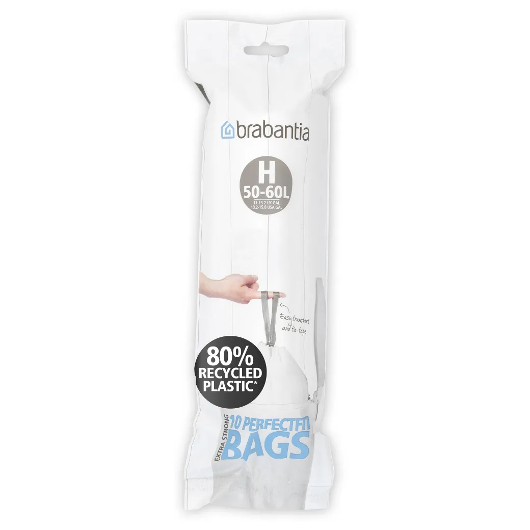 Brabantia Perfectfit Afvalzak Met Trekbandsluiting Code H 50-60L 10 Stuks/Rol Recycled|Brico Sale