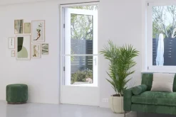 Brico Vliegendeuren-Cando Hordeur Premium - Magnetische Hordeur - Wit Profiel - Grijs Gaas - 100X235Cm