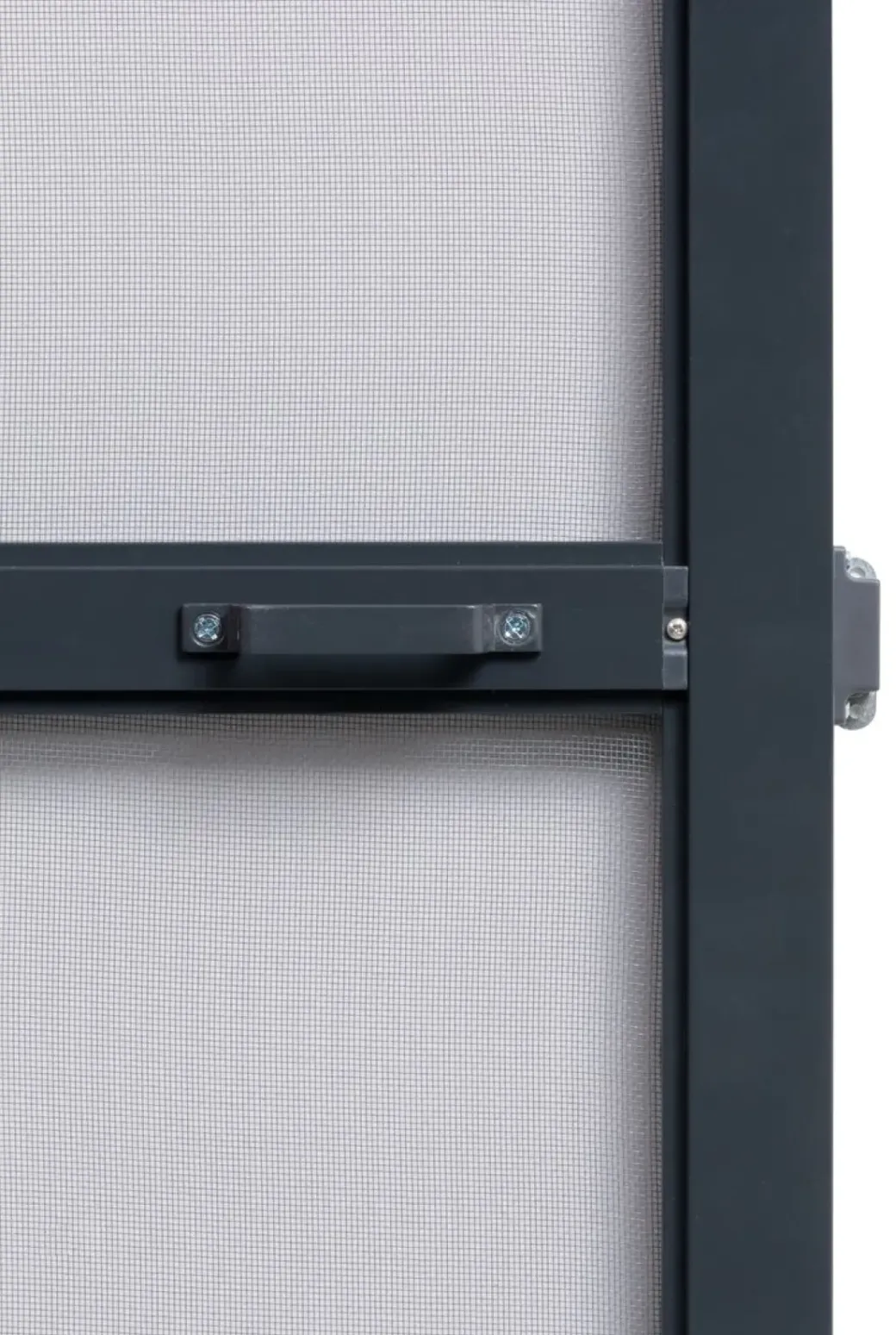 Brico Vliegendeuren-Cando Hordeur Premium - Magnetische Hordeur - Antraciet Profiel - Grijs Gaas - 100X235Cm