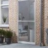 Brico Vliegendeuren-Cando Hordeur Standaard - Scharnierende Hordeur - Wit Profiel - Grijs Gaas - 92X212Cm