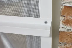 Brico Vliegendeuren-Cando Hordeur Standaard - Scharnierende Hordeur - Wit Profiel - Grijs Gaas - 92X212Cm