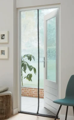 Brico Vliegendeuren-Cando Hordeur Standaard - Magneethor - Wit Profiel - Zwart Gaas - 95X235Cm