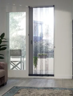 Brico Vliegendeuren-Cando Horgordijn Comfort Schuifpui - Grijs Profiel - Grijs Gaas - 120X260Cm