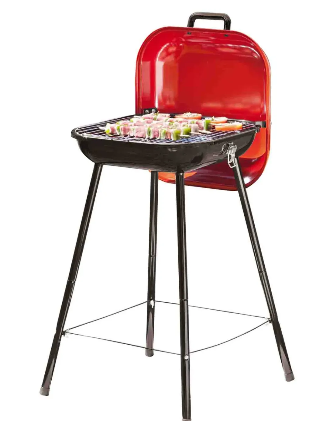 Brico Houtskool Barbecue-Central Park Barbecue Pic Nic Rood 42X42Cm