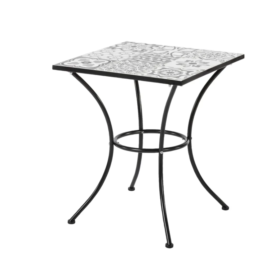 Brico Tuintafels-Central Park Bistrotafel Atri Zwart/Wit 60X60Cm