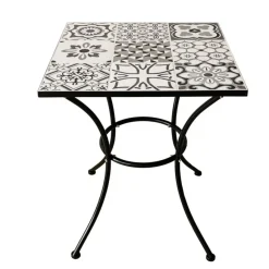 Brico Tuintafels-Central Park Bistrotafel Atri Zwart/Wit 60X60Cm