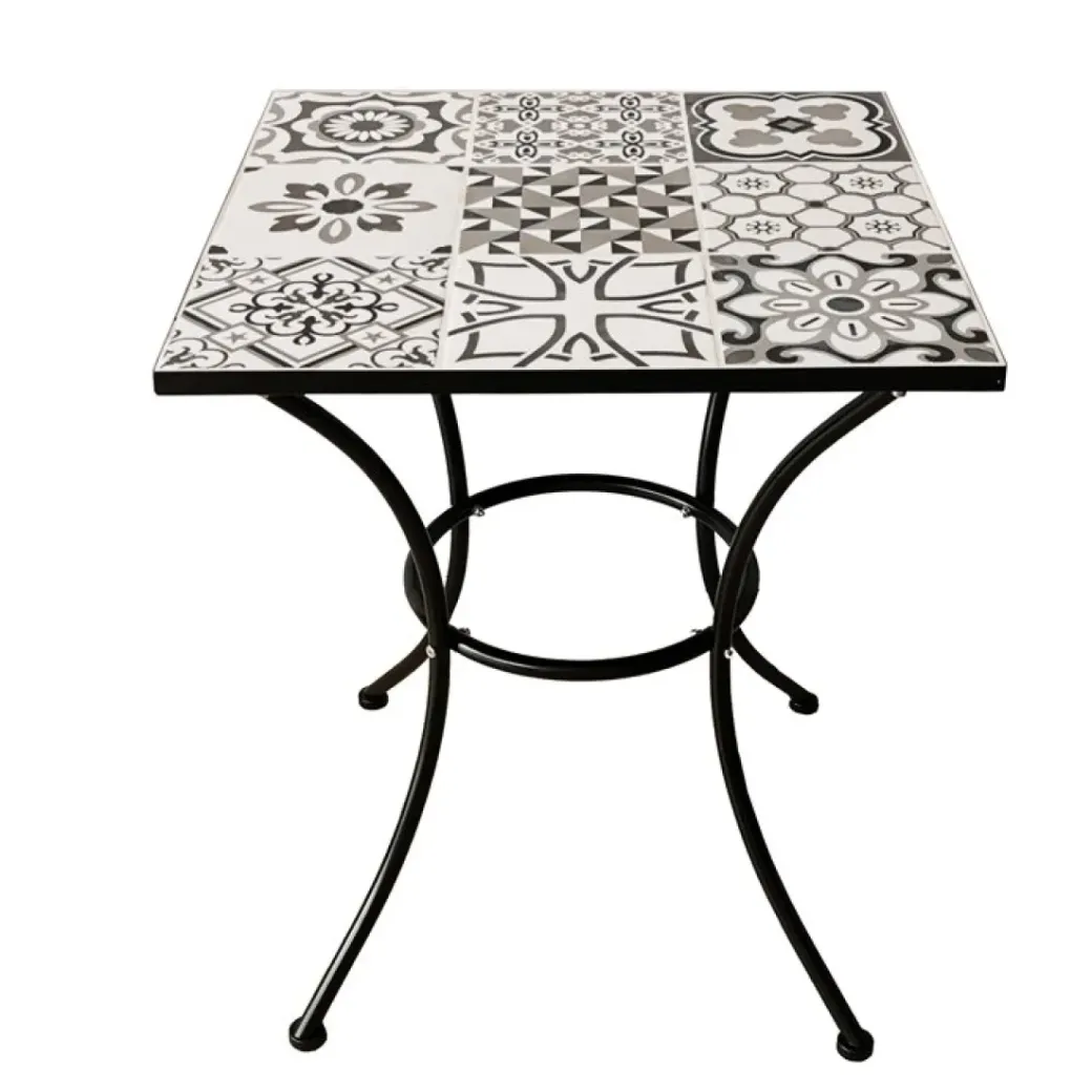 Brico Tuintafels-Central Park Bistrotafel Atri Zwart/Wit 60X60Cm