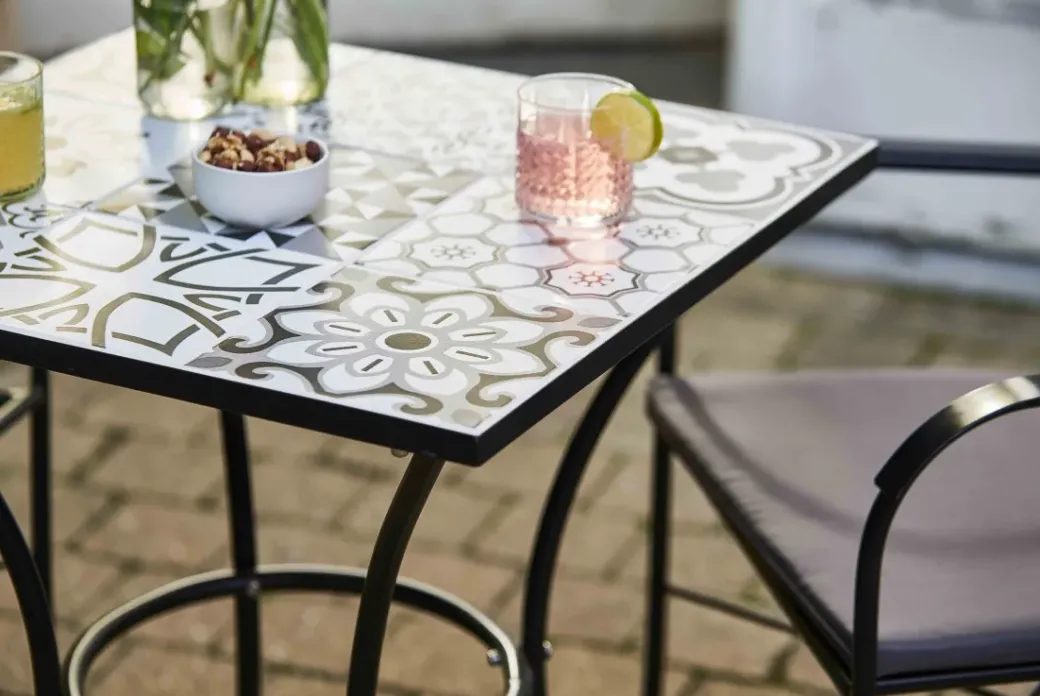 Brico Tuintafels-Central Park Bistrotafel Atri Zwart/Wit 60X60Cm