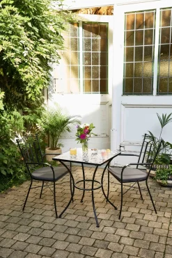 Brico Tuintafels-Central Park Bistrotafel Atri Zwart/Wit 60X60Cm