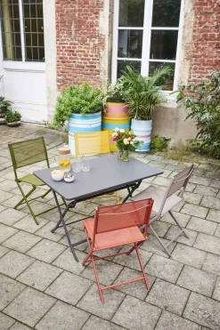 Brico Tuintafels-Central Park Bistrotafel Stacy Antraciet Staal 110X70Cm