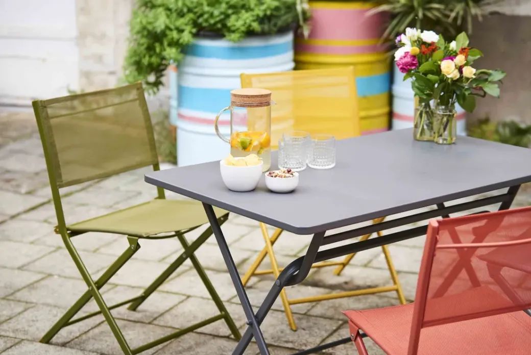 Brico Tuintafels-Central Park Bistrotafel Stacy Antraciet Staal 110X70Cm
