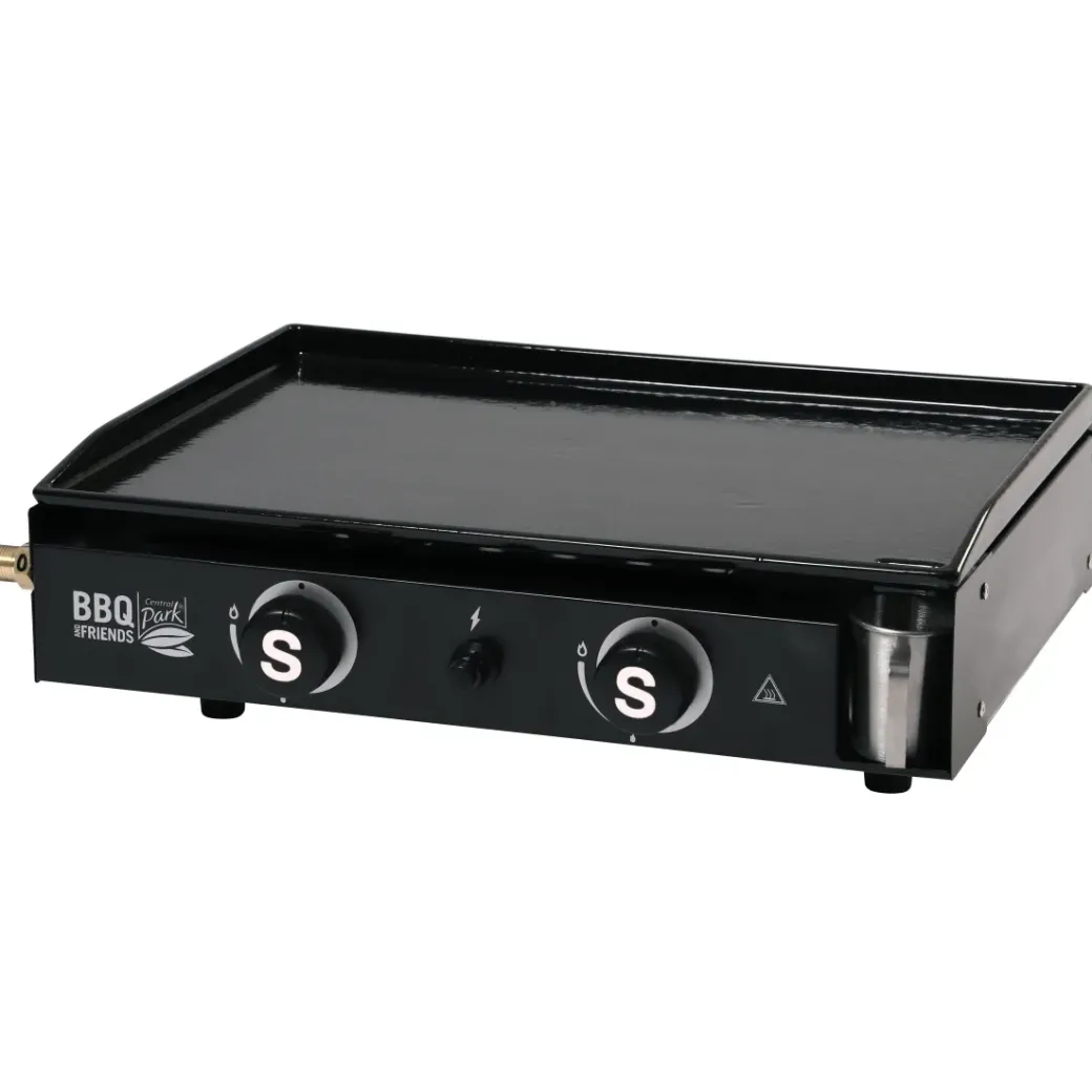 Brico Gasbarbecue-Central Park Gasbarbecue Bbq & Friends Plancha Zwart 5,3Kw 52X37,5Cm