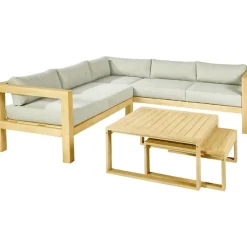 Brico Loungesets-Central Park Hoekbank Loungeset Sorrento Acaciahout