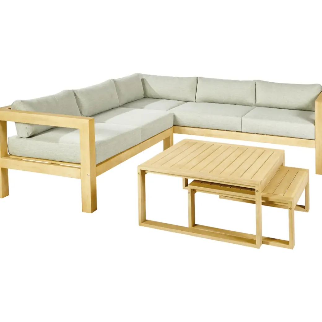 Brico Loungesets-Central Park Hoekbank Loungeset Sorrento Acaciahout