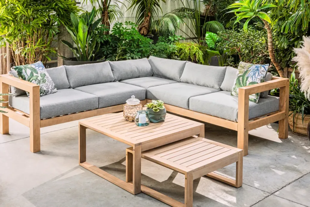 Brico Loungesets-Central Park Hoekbank Loungeset Sorrento Acaciahout