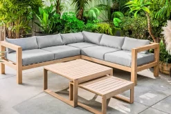 Brico Loungesets-Central Park Hoekbank Loungeset Sorrento Acaciahout