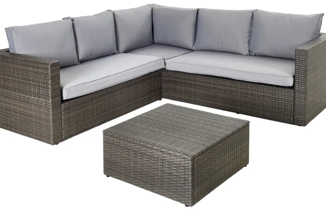 Brico Loungesets-Central Park Hoekbank Loungeset Alea 3-Delig Staal Wicker