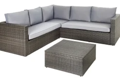 Brico Loungesets-Central Park Hoekbank Loungeset Alea 3-Delig Staal Wicker