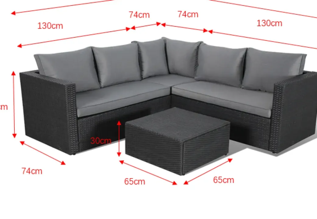Brico Loungesets-Central Park Hoekbank Loungeset Alea Grijs Staal/Wicker 3 Stuks