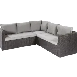 Brico Loungesets-Central Park Hoekbank Loungeset Alea Grijs Staal/Wicker 3 Stuks