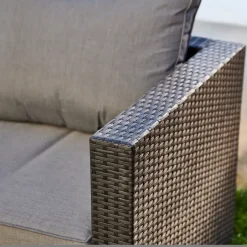 Brico Loungesets-Central Park Hoekbank Loungeset Alea Grijs Staal/Wicker 3 Stuks