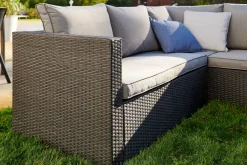 Brico Loungesets-Central Park Hoekbank Loungeset Alea Grijs Staal/Wicker 3 Stuks