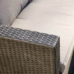 Brico Loungesets-Central Park Hoekbank Loungeset Alea Grijs Staal/Wicker 3 Stuks