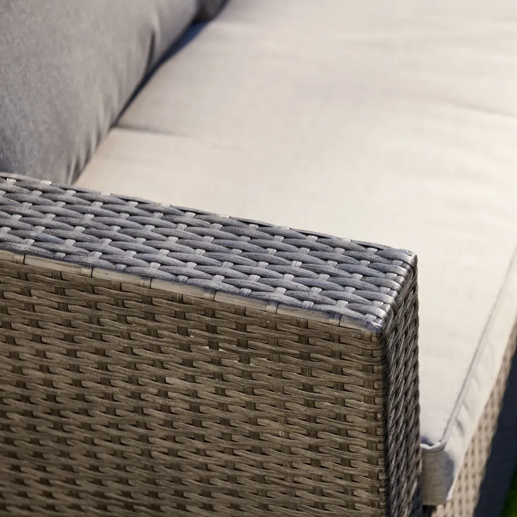 Brico Loungesets-Central Park Hoekbank Loungeset Alea Grijs Staal/Wicker 3 Stuks