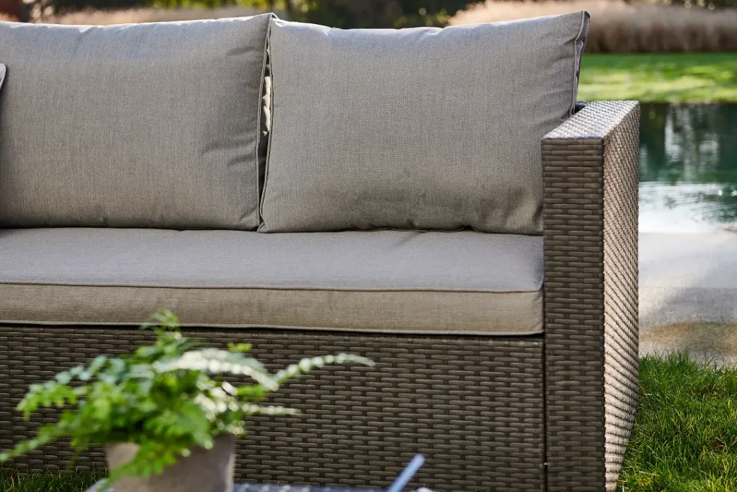 Brico Loungesets-Central Park Hoekbank Loungeset Alea Grijs Staal/Wicker 3 Stuks