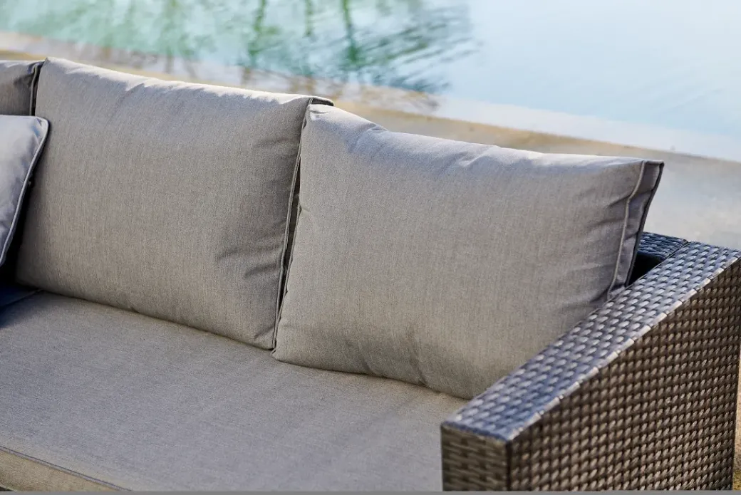 Brico Loungesets-Central Park Hoekbank Loungeset Alea Grijs Staal/Wicker 3 Stuks