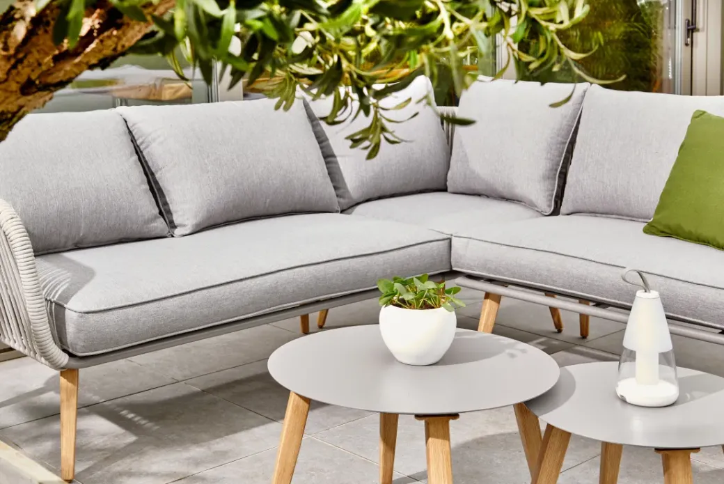 Brico Loungesets-Central Park Ischia Aluminium/Textiel Loungeset 214X214Cm