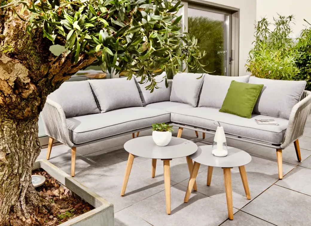 Brico Loungesets-Central Park Ischia Aluminium/Textiel Loungeset 214X214Cm