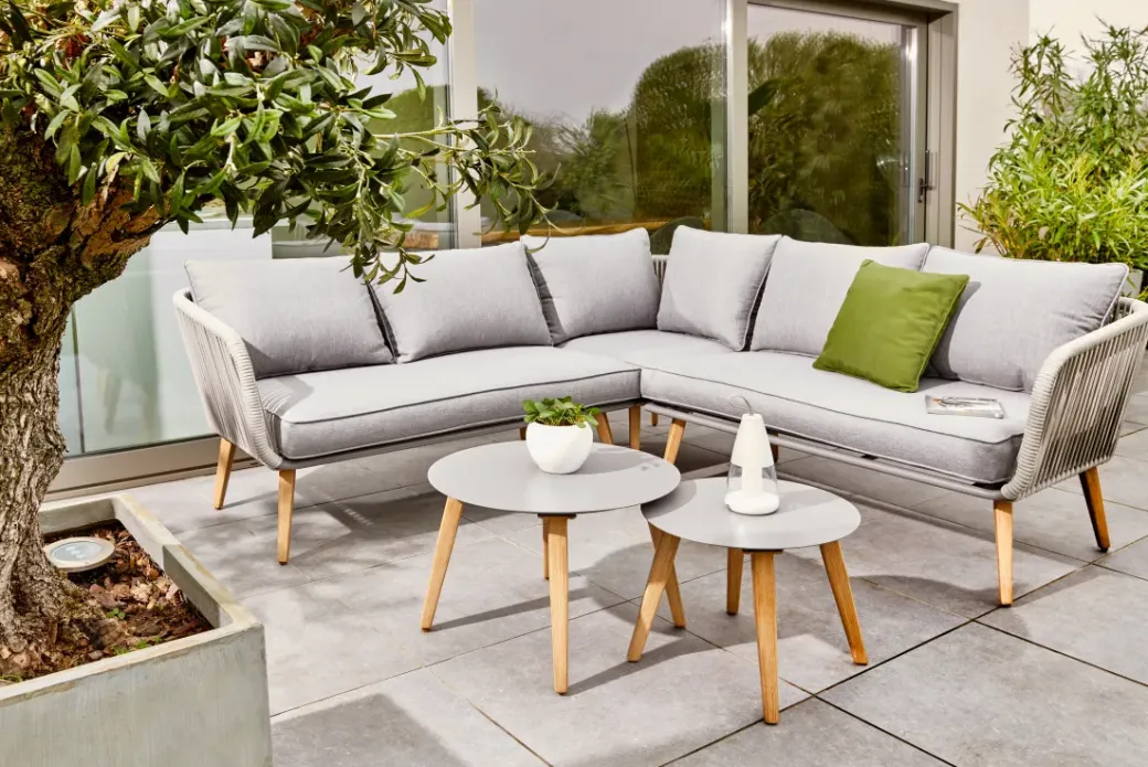 Brico Loungesets-Central Park Ischia Aluminium/Textiel Loungeset 214X214Cm