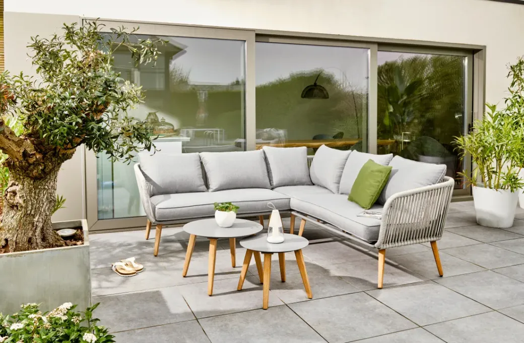 Brico Loungesets-Central Park Ischia Aluminium/Textiel Loungeset 214X214Cm