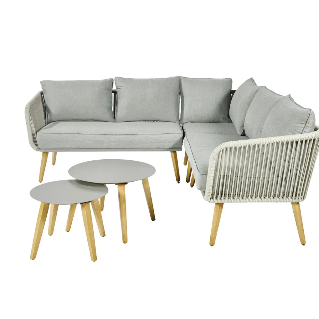 Brico Loungesets-Central Park Ischia Aluminium/Textiel Loungeset 214X214Cm