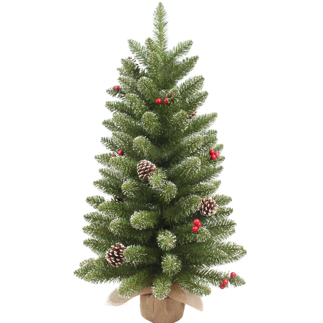 Central Park Mini Kunstkerstboom Sneeuw + Dennenappels 90Cm|Brico Discount