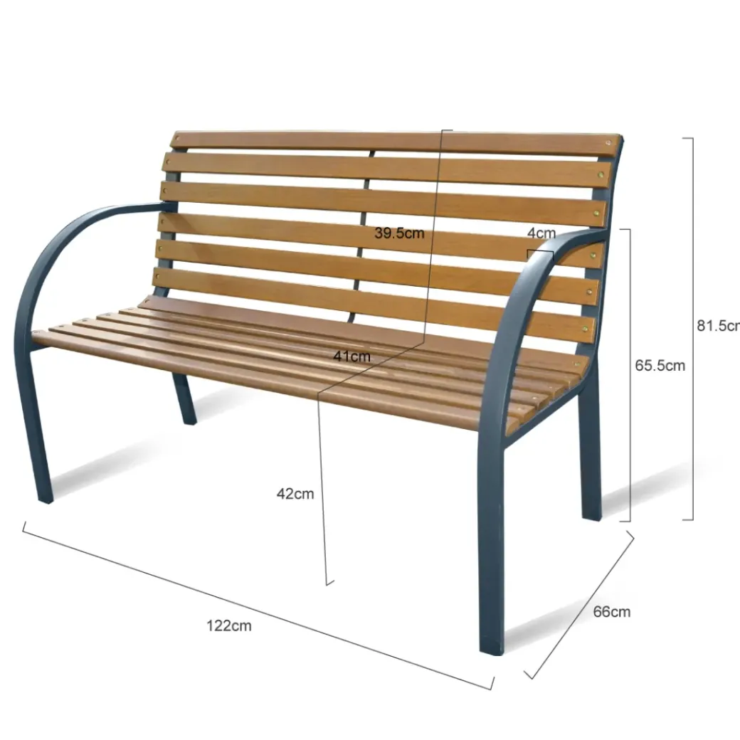 Brico Tuinbanken-Central Park Tuinbank City 2-Zits Staal Fsc Eucalyptushout