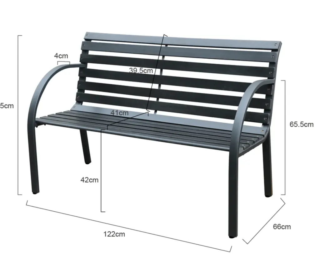 Brico Tuinbanken-Central Park Tuinbank City 2-Zits Zwart 122X66Cm