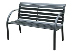 Brico Tuinbanken-Central Park Tuinbank City Staal/Fsc Eucalyptushout Zwart 122X81,5Cm