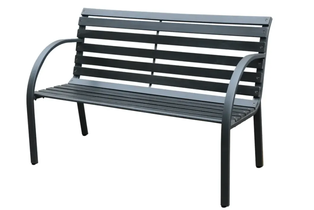 Brico Tuinbanken-Central Park Tuinbank City Staal/Fsc Eucalyptushout Zwart 122X81,5Cm