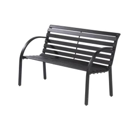 Brico Tuinbanken-Central Park Tuinbank City Staal/Fsc Eucalyptushout Zwart 122X81,5Cm