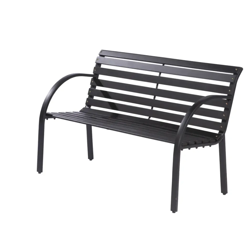 Brico Tuinbanken-Central Park Tuinbank City Staal/Fsc Eucalyptushout Zwart 122X81,5Cm