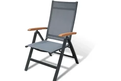Brico Tuinstoelen-Central Park Tuinstoel Analee Verstelbaar Aluminium/Textileen Grijs