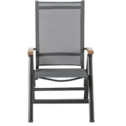Brico Tuinstoelen-Central Park Tuinstoel Analee Verstelbaar Aluminium/Textileen Grijs